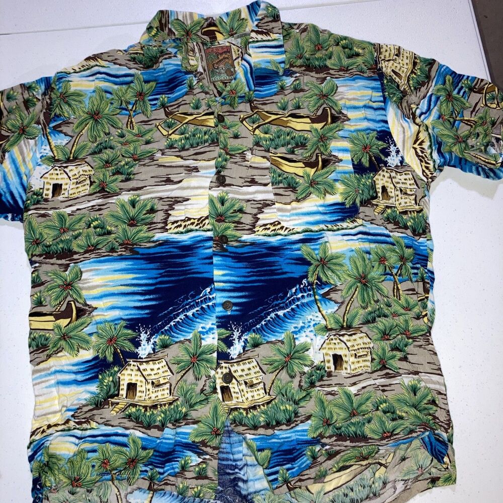 Vintage Pineapple Connection blue Hawaiian shirt